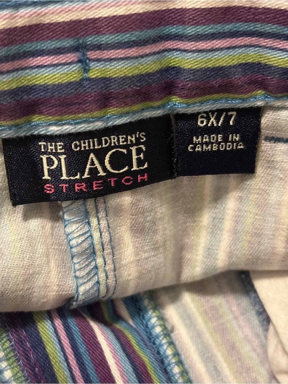 The Children's Place Y2K Boho Retro Multicolor Striped A-Line Denim Skirt 6X-7